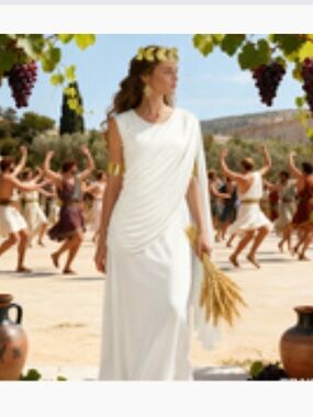 White Draped One-Shoulder Greek/Roman Costume